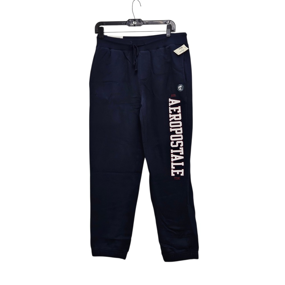 Aeropostale Classic Sweatpant Women Small Navy Blue Logo Graphic Fleece Joggers - Picture 1 of 11